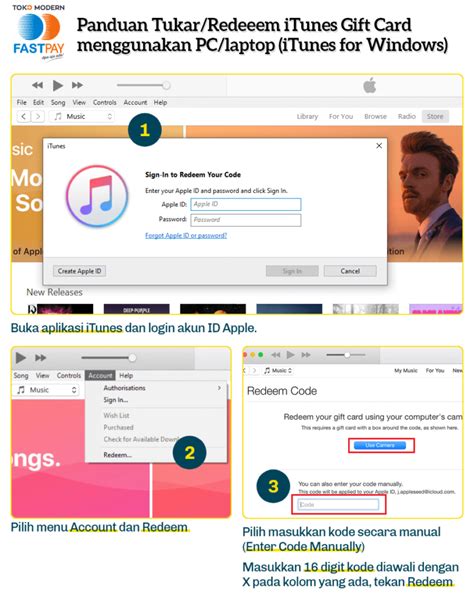 panel ff lihat Daftar putar dan iTunes Gift Hadiah masukkan kode juga image 1
